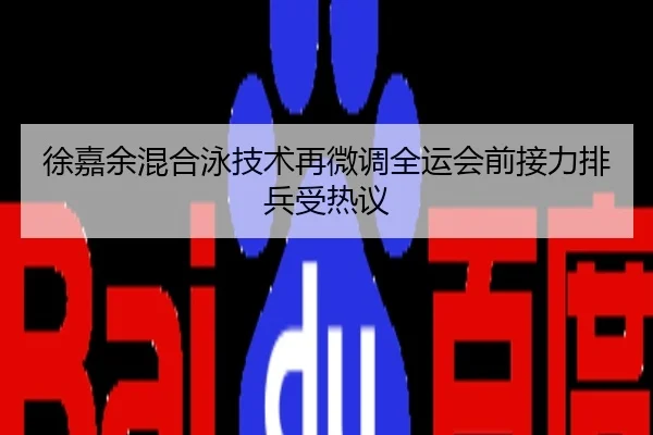 徐嘉余混合泳技术再微调全运会前接力排兵受热议